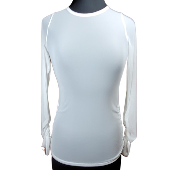 NFL Team Apparel All Sport Couture White Sheer Top Size XS New with Tag - Picture 1 of 5